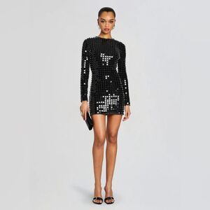 Retrofete Loreen Disc Sequin Rhinestone Long Sleeve Minj Dress size Medium NWT